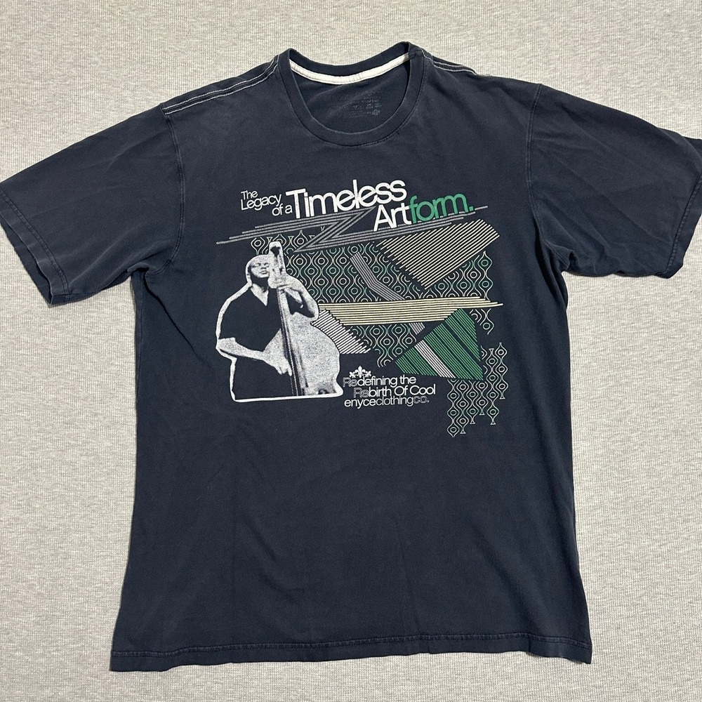 Enyce Timeless Artform Jazz Graphic T-Shirt Short Sleeve Black Mens Size XL